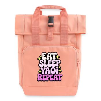 Eat Sleep Yaoi Repeat - Roll Top Backpack with Two Handles - chintz rose - Front