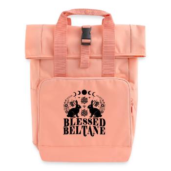 Beltane-Segnungen Maitags-Heidnischer Kaninchenhase - Rolltop Rucksack mit zwei Griffen - Chintzrosa - Vorne