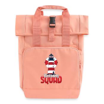 Birthday Squad Beach Summer Cruise Leuchtturm - Rolltop Rucksack mit zwei Griffen - Chintzrosa - Vorne