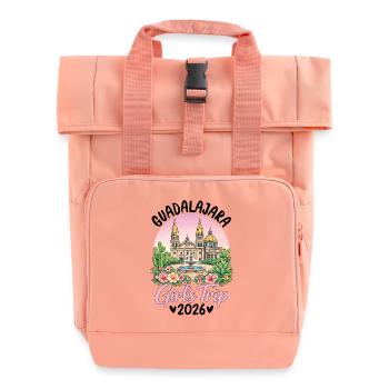 Guadalajara Girls Trip 2026 - Roll Top Backpack with Two Handles - chintz rose - Front