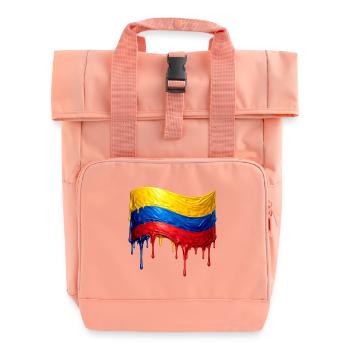 Kolumbianische Flaggenfarben Tropfen - Rolltop Rucksack mit zwei Griffen - Chintzrosa - Vorne