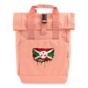 Burundi Flag Kunst - Rolltop Rucksack mit zwei Griffen - Chintzrosa - Vorne