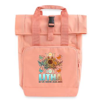 Litha Pagan: Sommersonnenwende, Mittsommer, Mittsommer, Mittsommer. - Rolltop Rucksack mit zwei Griffen - Chintzrosa - Vorne