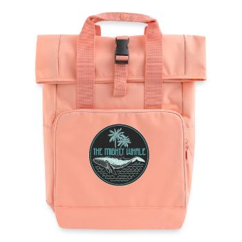 Mighty Whale Tropical Ocean Abzeichen - Rolltop Rucksack mit zwei Griffen - Chintzrosa - Vorne