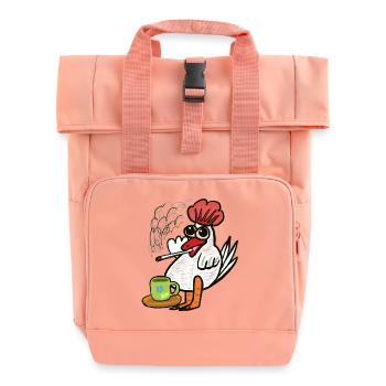 Kaffee Kippen Zigaretten Huhn Pause - Rolltop Rucksack mit zwei Griffen - Chintzrosa - Vorne