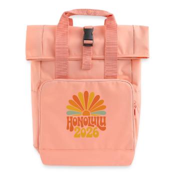Honolulu 2026 Retro Sonnenburst - Rolltop Rucksack mit zwei Griffen - Chintzrosa - Vorne