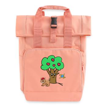 Apfelbaum Katze Vogel Kinder Garten Natur - Rolltop Rucksack mit zwei Griffen - Chintzrosa - Vorne