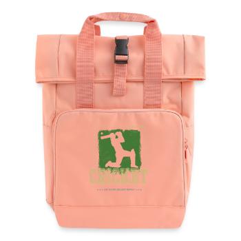 Cricket Batsman Design for Pitcher or Coach - Roll Top Backpack with Two Handles - chintz rose - Front