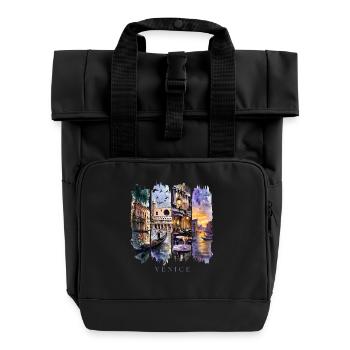 Voyage de vacances à Venise – Cadeau en Italie - Sac à dos Roll Top à deux anses - noir - Devant