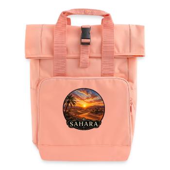 Vintage Sahara Desert Sand Dunes North Africa Vacation - Roll Top Backpack with Two Handles - chintz rose - Front