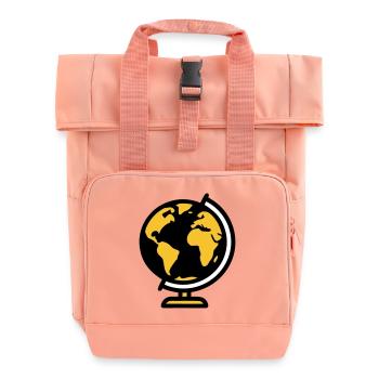 Globus Weltkugel Erde Schule - Rolltop Rucksack mit zwei Griffen - Chintzrosa - Vorne