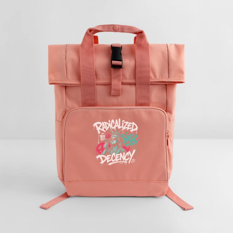 Radikalisierte Basic Decency Graffiti Rolltop Rucksack mit zwei Griffen