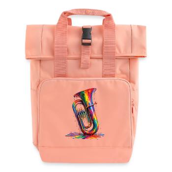 Tuba mit tropfender Farbe - Rolltop Rucksack mit zwei Griffen - Chintzrosa - Vorne