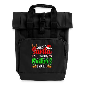 Lieber Weihnachtsmann, es war die Schuld meines Bruders. - Rolltop Rucksack mit zwei Griffen - Schwarz - Vorne