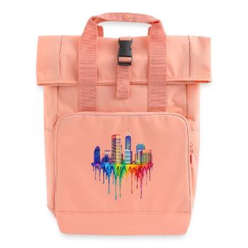 Indianapolis Indiana Tropfende Farbe - Rolltop Rucksack mit zwei Griffen - Chintzrosa - Vorne