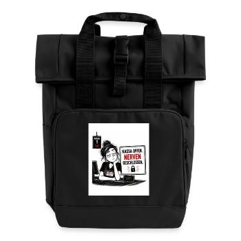 Innerlich gekündigt  - Rolltop Rucksack mit zwei Griffen - Schwarz - Vorne