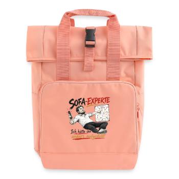 Sofa-Experte Strategie Humor - Rolltop Rucksack mit zwei Griffen - Chintzrosa - Vorne