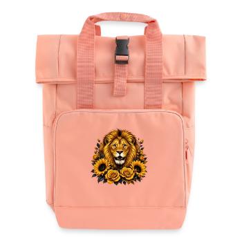 Lion dans une couronne de tournesol - Sac à dos Roll Top à deux anses - rose liberty - Devant