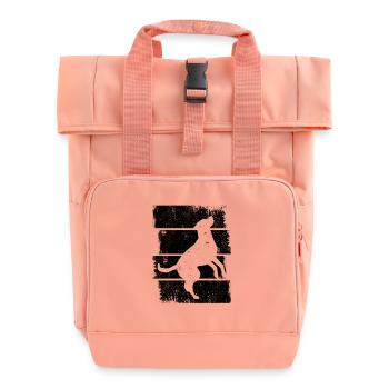 Hund - Rolltop Rucksack mit zwei Griffen - Chintzrosa - Vorne
