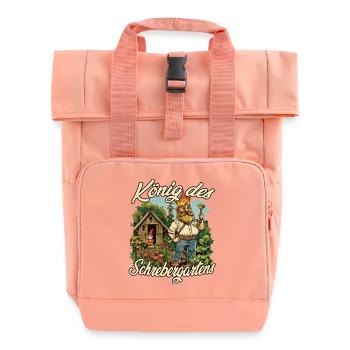 Schrebergarten König Gartenlaube Gartenzwerg Humor - Rolltop Rucksack mit zwei Griffen - Chintzrosa - Vorne