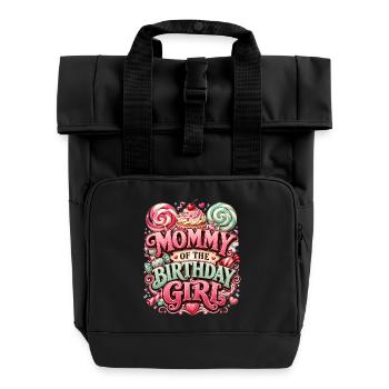 Mommy Of The Birthday Girl Mutter Candy Party - Rolltop Rucksack mit zwei Griffen - Schwarz - Vorne