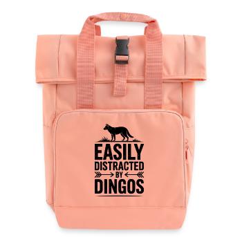 Dingos Sprüche Dingo Lustiges Dingos Geschenk - Rolltop Rucksack mit zwei Griffen - Chintzrosa - Vorne