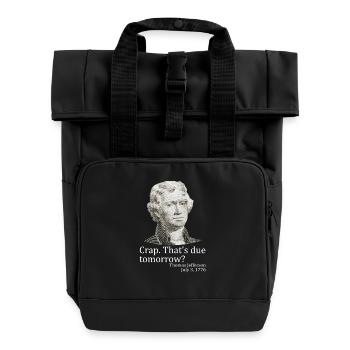Mince, c’est à rendre demain, Jefferson, le 4 juillet - Sac à dos Roll Top à deux anses - noir - Devant