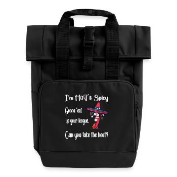 Mexican Chilli "I'm Hot & Spicy" (B1) - Roll Top Backpack with Two Handles - black - Front
