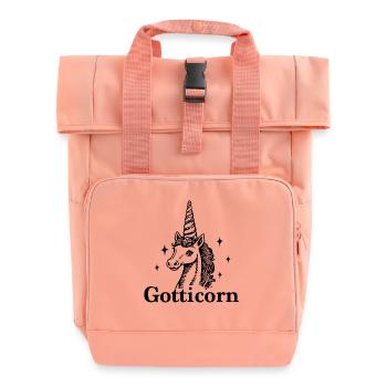 Gotticorn Schweiz Patentante Schweiz Taufpatin - Rolltop Rucksack mit zwei Griffen - Chintzrosa - Vorne