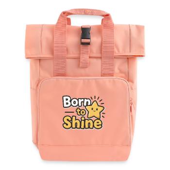 Born to Shine – Strahlender Stern - Roll Top Backpack with Two Handles - chintz rose - Front