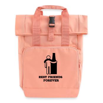 Beer / Best Friends: Best Friends Forever - Roll Top Backpack with Two Handles - chintz rose - Front