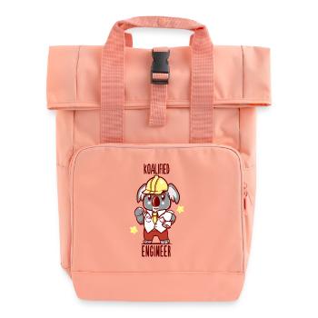 Koalified Engineer - Koala Animal Pun - Roll Top Backpack with Two Handles - chintz rose - Front