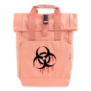 Biohazard Blood - Roll Top Backpack with Two Handles - chintz rose - Front