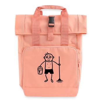 Nacktputzer - nackt putzen - Rolltop Rucksack mit zwei Griffen - Chintzrosa - Vorne