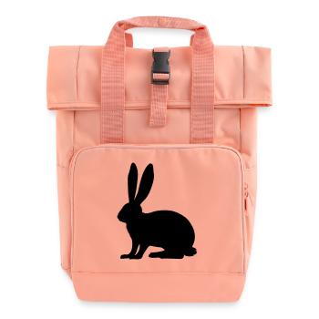 Rabbit, Hase, Bunny - Rolltop Rucksack mit zwei Griffen - Chintzrosa - Vorne