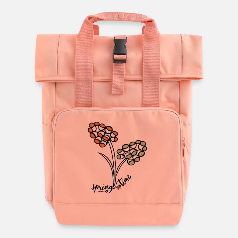 Spring Time - Roll Top Backpack with Two Handles - chintz rose