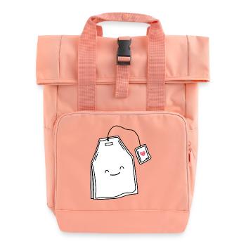 Teeliebhaber Tee Lächeln - Rolltop Rucksack mit zwei Griffen - Chintzrosa - Vorne