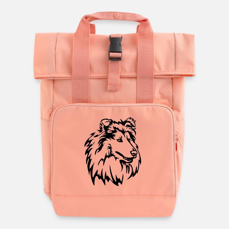 Tête de Collie - Sac à dos Roll Top à deux anses - rose liberty
