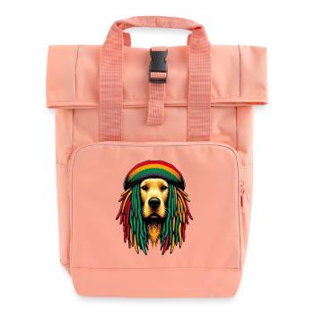 Rasta Dog Jamaica Jamaica Jamaican - Roll Top Backpack with Two Handles - chintz rose - Front