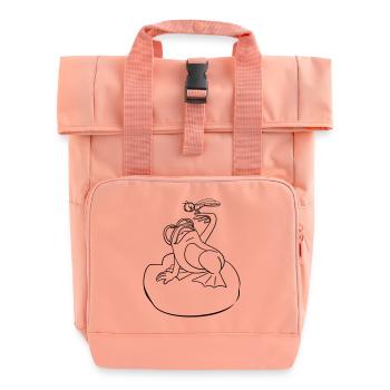 Beste Freunde Frosch und Libelle Ausmalbild - Rolltop Rucksack mit zwei Griffen - Chintzrosa - Vorne