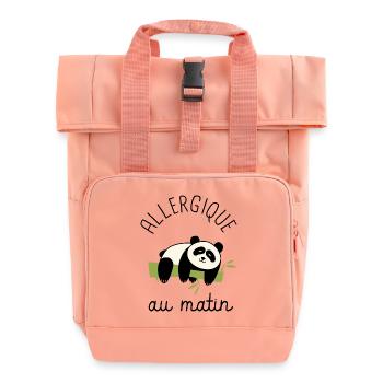 Allergique au matin humour - Sac à dos Roll Top à deux anses - rose liberty - Devant