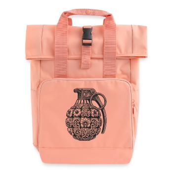 Ornaments bomb - Roll Top Backpack with Two Handles - chintz rose - Front