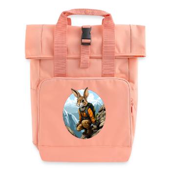 Rabbit Mountaineer / Hiking Rabbit - Roll Top Backpack with Two Handles - chintz rose - Front