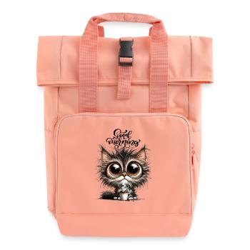 Chat Café Caféine Tasse à café Matin Grouch Sweet - Sac à dos Roll Top à deux anses - rose liberty - Devant