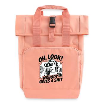 Nobody Cares - Roll Top Backpack with Two Handles - chintz rose - Front