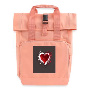 Herz für Kunstliebhaber - Rolltop Rucksack mit zwei Griffen - Chintzrosa - Vorne