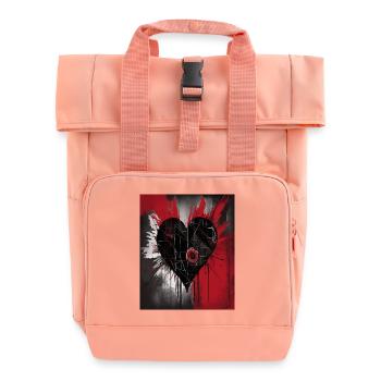 Herz für Kunstliebhaber - Rolltop Rucksack mit zwei Griffen - Chintzrosa - Vorne