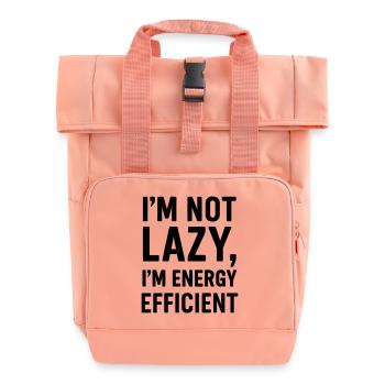 I'm Not Lazy Funny Quote - Roll Top Backpack with Two Handles - chintz rose - Front