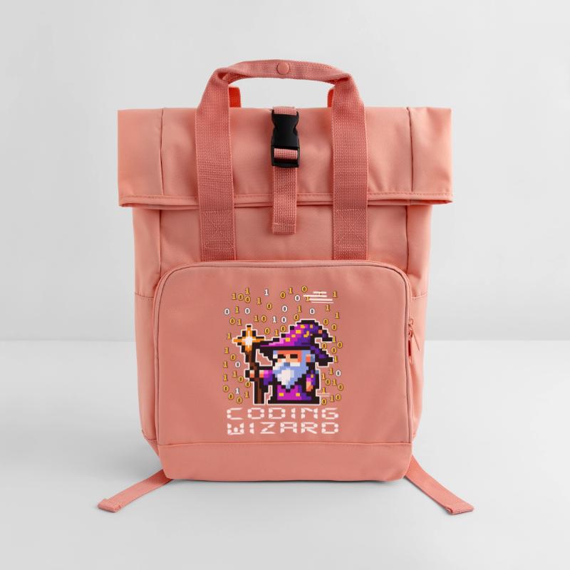Sorcier Pixel Code Sac à dos Roll Top à deux anses