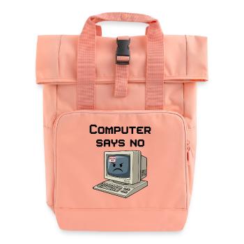 Retro Computer 404 Error - Roll Top Backpack with Two Handles - chintz rose - Front